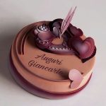 عکس کیک ولنتاین شکلاتی ورقه ای