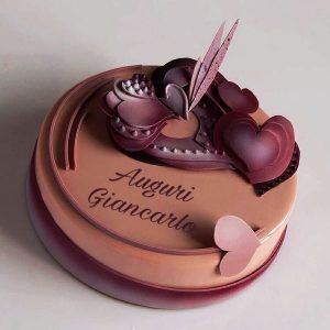 عکس کیک ولنتاین شکلاتی ورقه ای